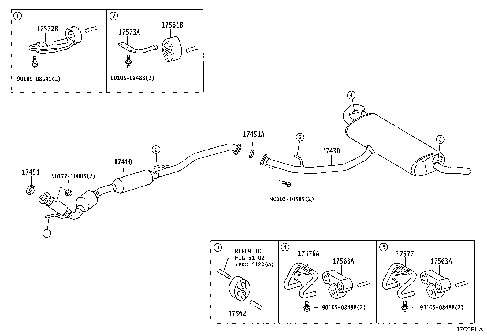 17410-25A50 PIPE ASSY, EXHAUST, FRONT product image