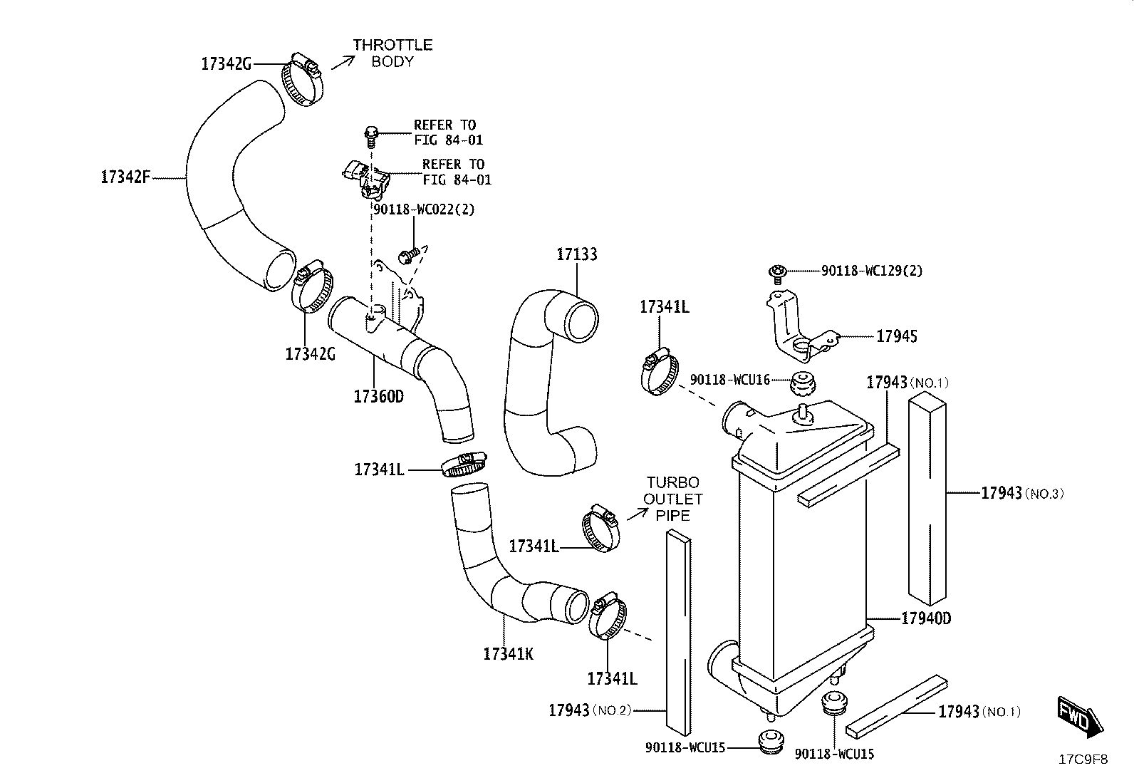 165B1-WC001 HOSE, AIR, NO.1(FOR INTERCOOLER) product image