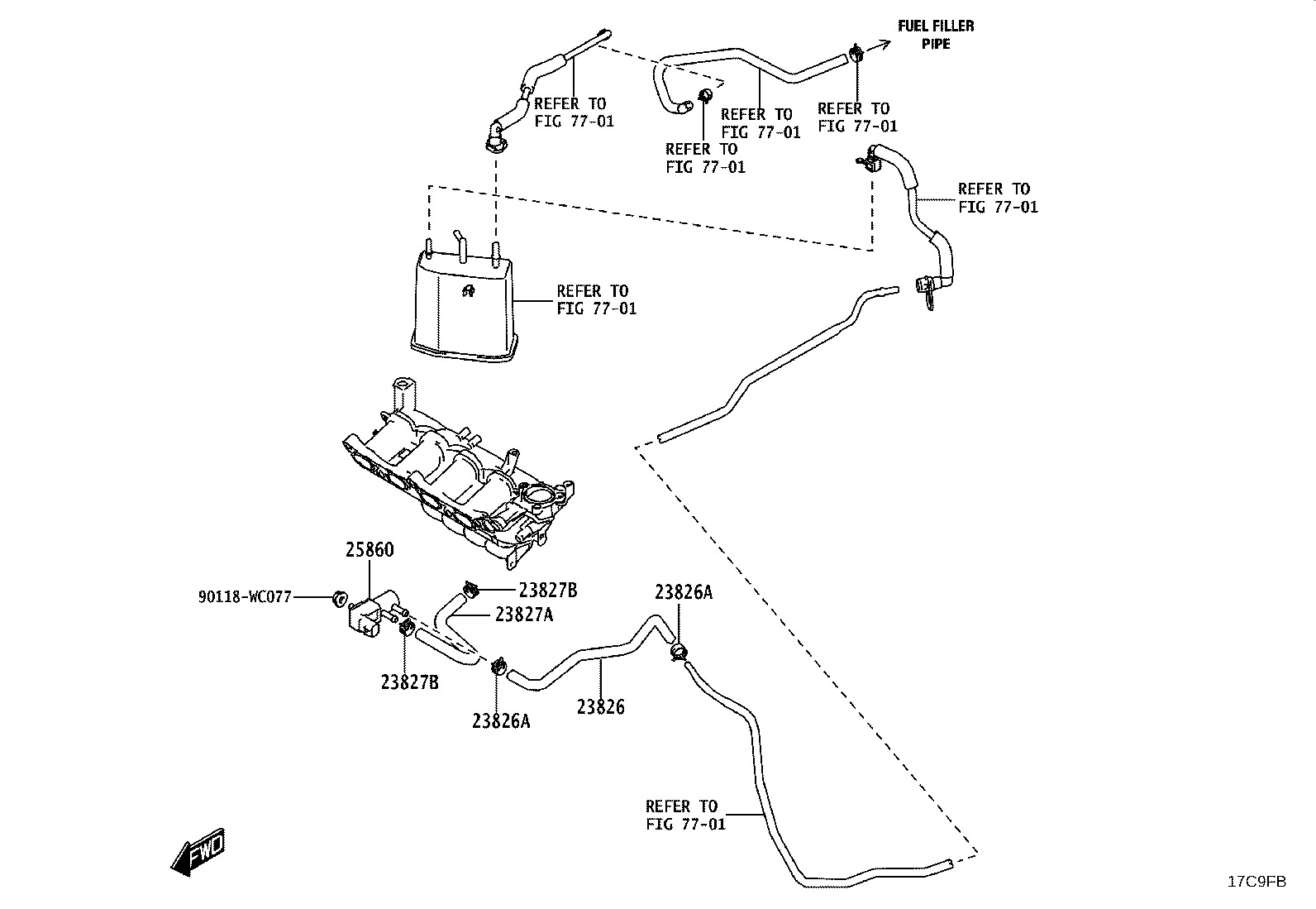 25861-WC002 BRACKET, VACUUM SWITCHING VALVE product image