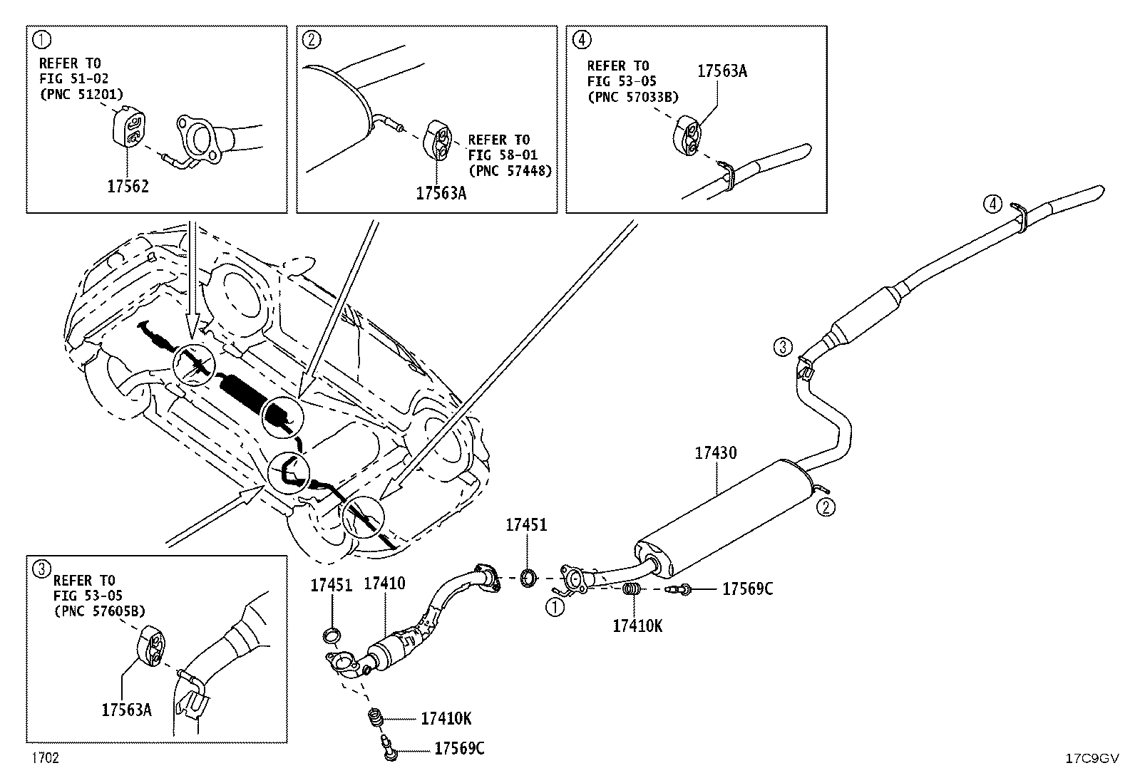 17420-BZ080 PIPE ASSY, EXHAUST, CENTER product image