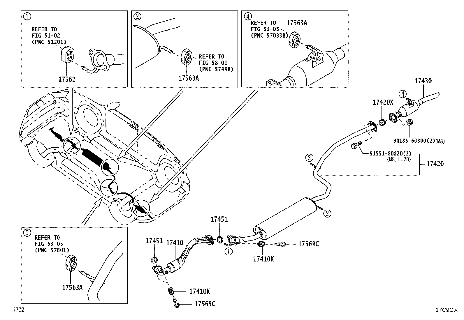 17420-BZ080 PIPE ASSY, EXHAUST, CENTER product image