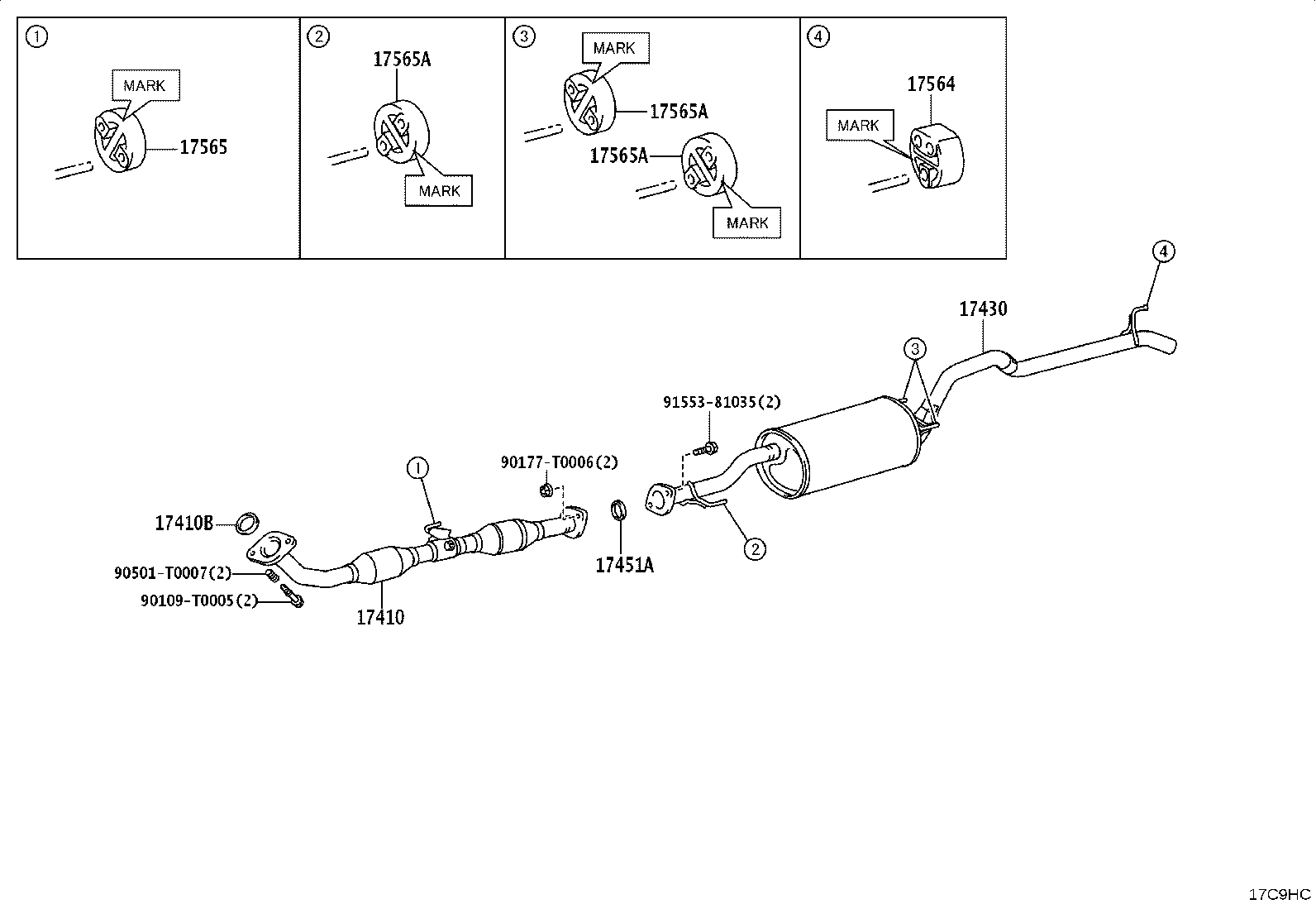 17571-05060 BRACKET, EXHAUST PIPE NO.1 SUPPORT product image