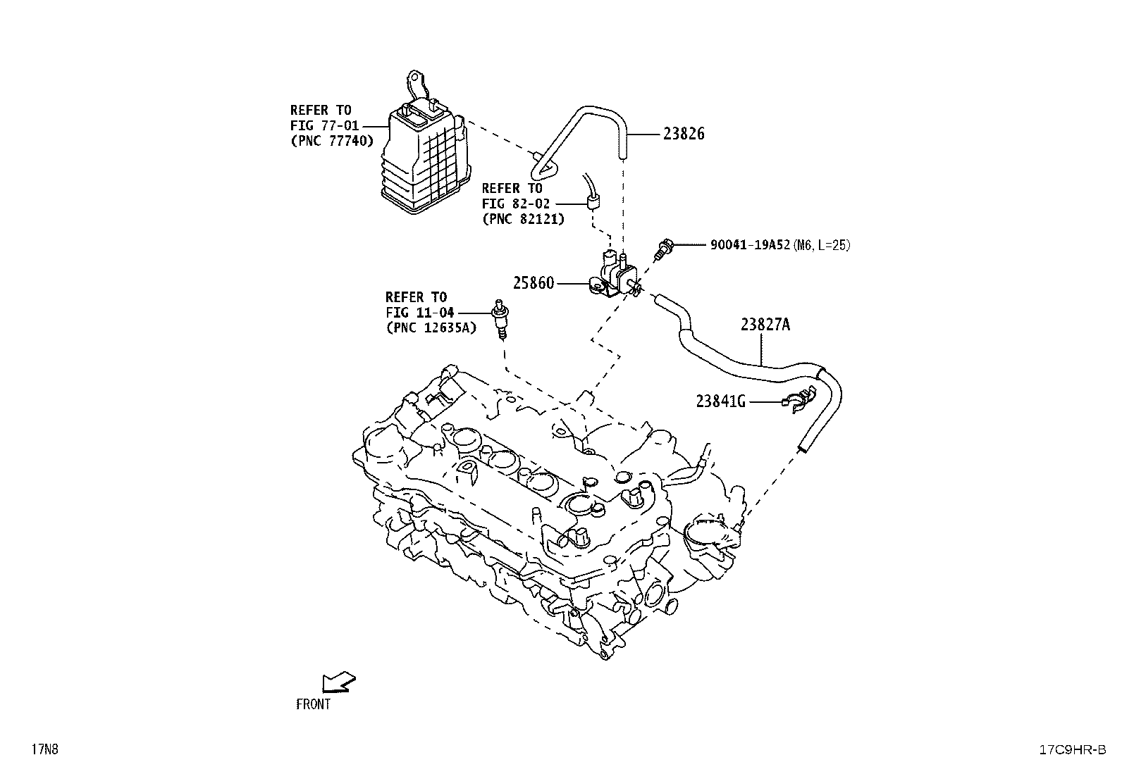 17308-B0010 HOSE SUB-ASSY, VACUUM product image