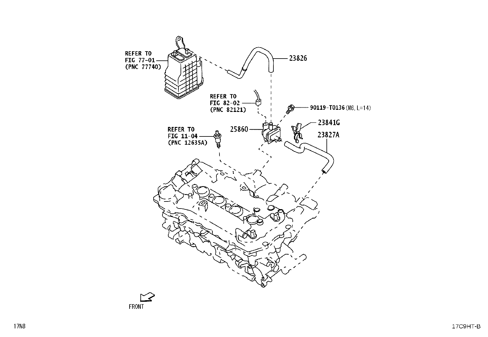 17308-B0010 HOSE SUB-ASSY, VACUUM product image