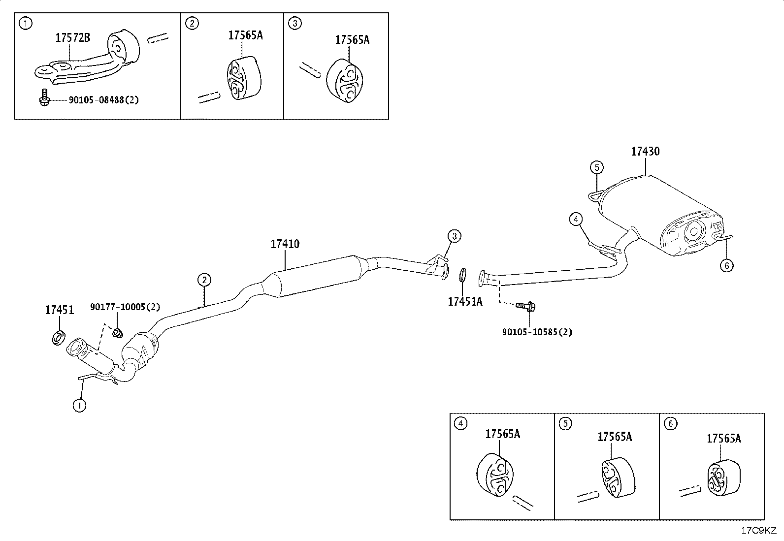 17410-V2020 PIPE ASSY, EXHAUST, FRONT product image