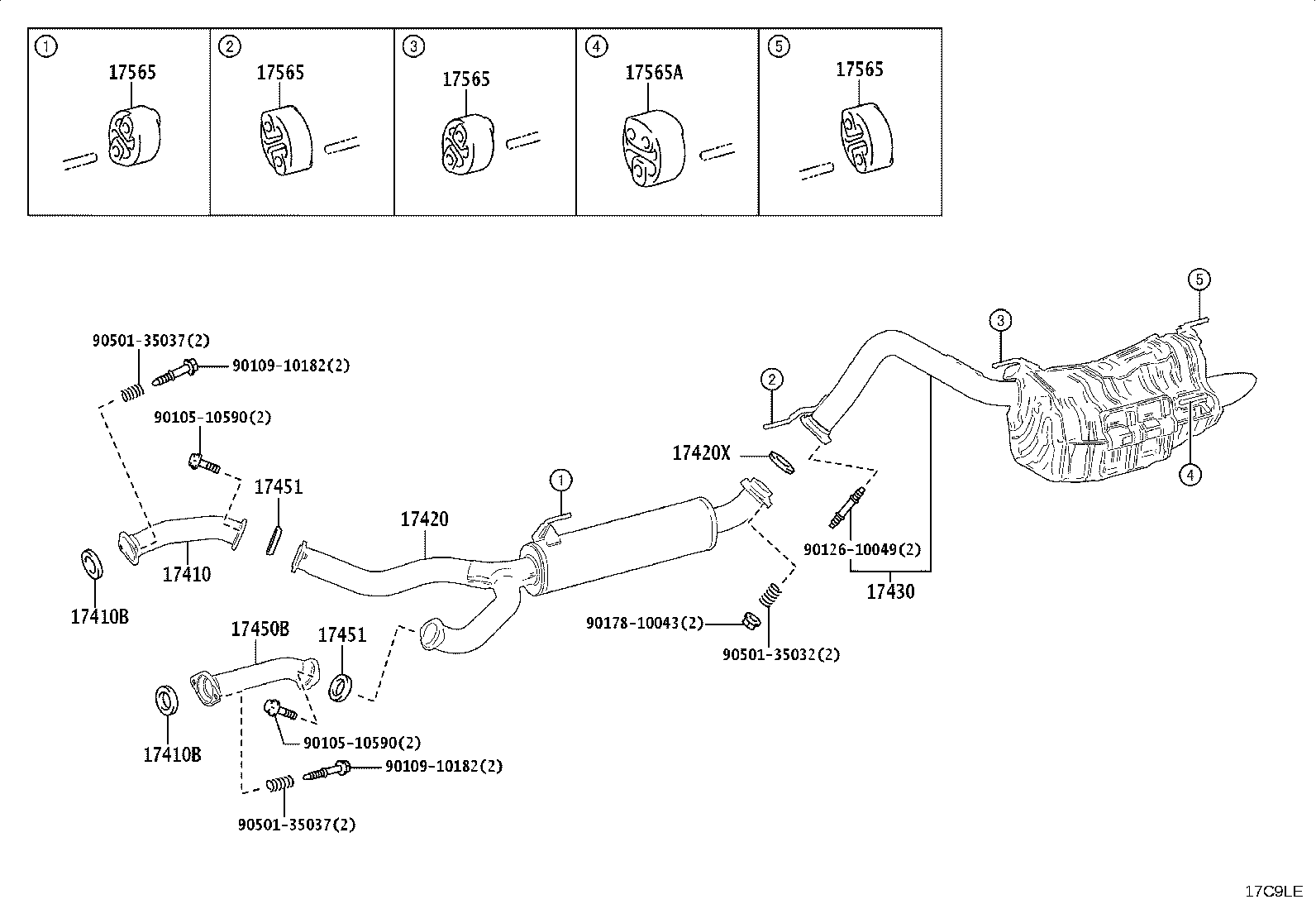 17430-70871 PIPE ASSY, EXHAUST, TAIL product image