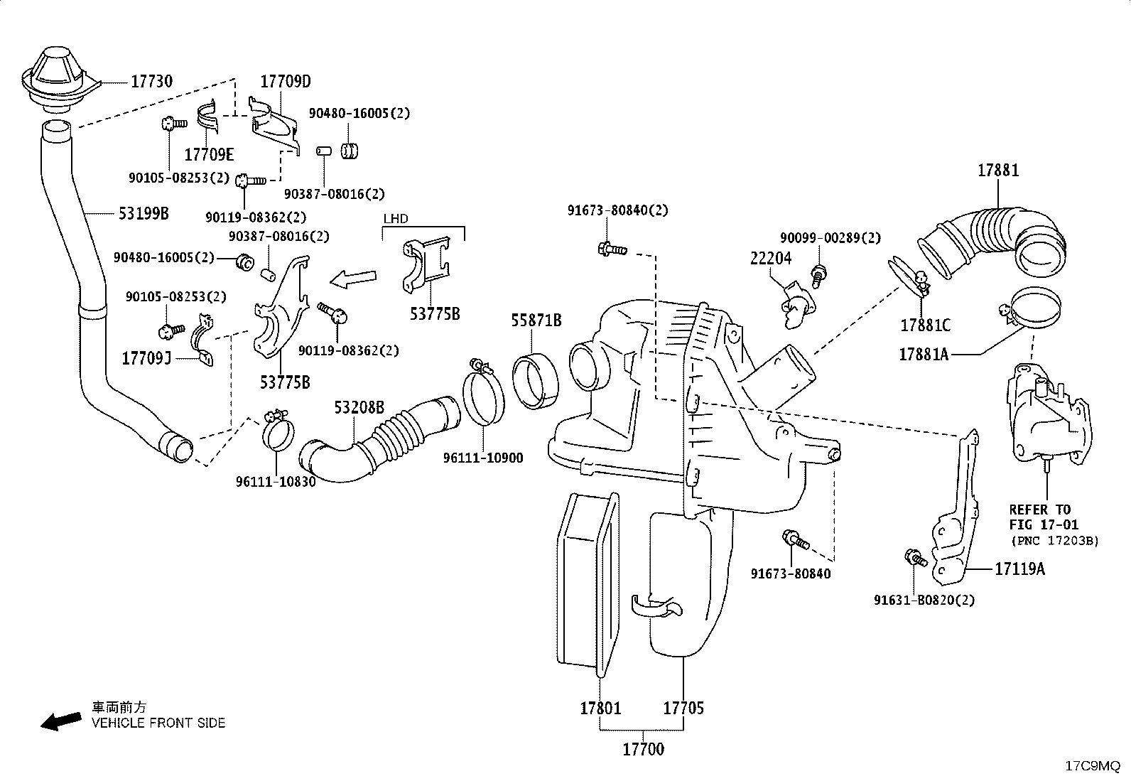 17030-78650 HOSE ASSY, AIR product image