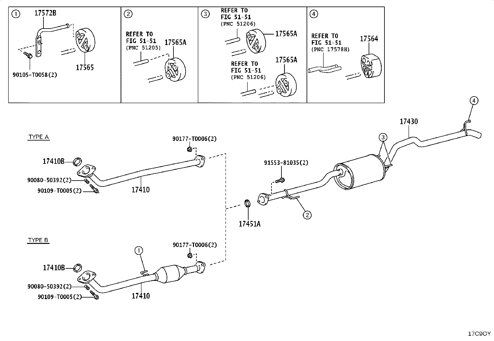 17410-0E290 PIPE ASSY, EXHAUST, FRONT product image