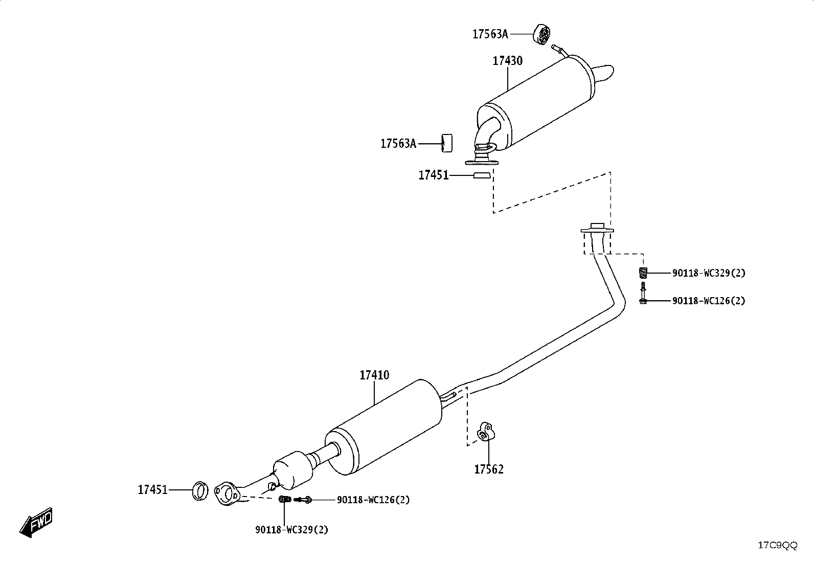 17410-WC010 PIPE ASSY, EXHAUST, FRONT product image