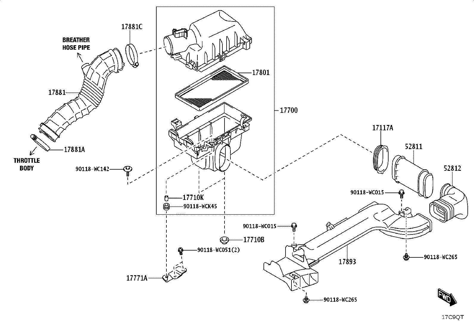 52812-WC009 DUCT, COOL AIR INTAKE, NO.2 product image