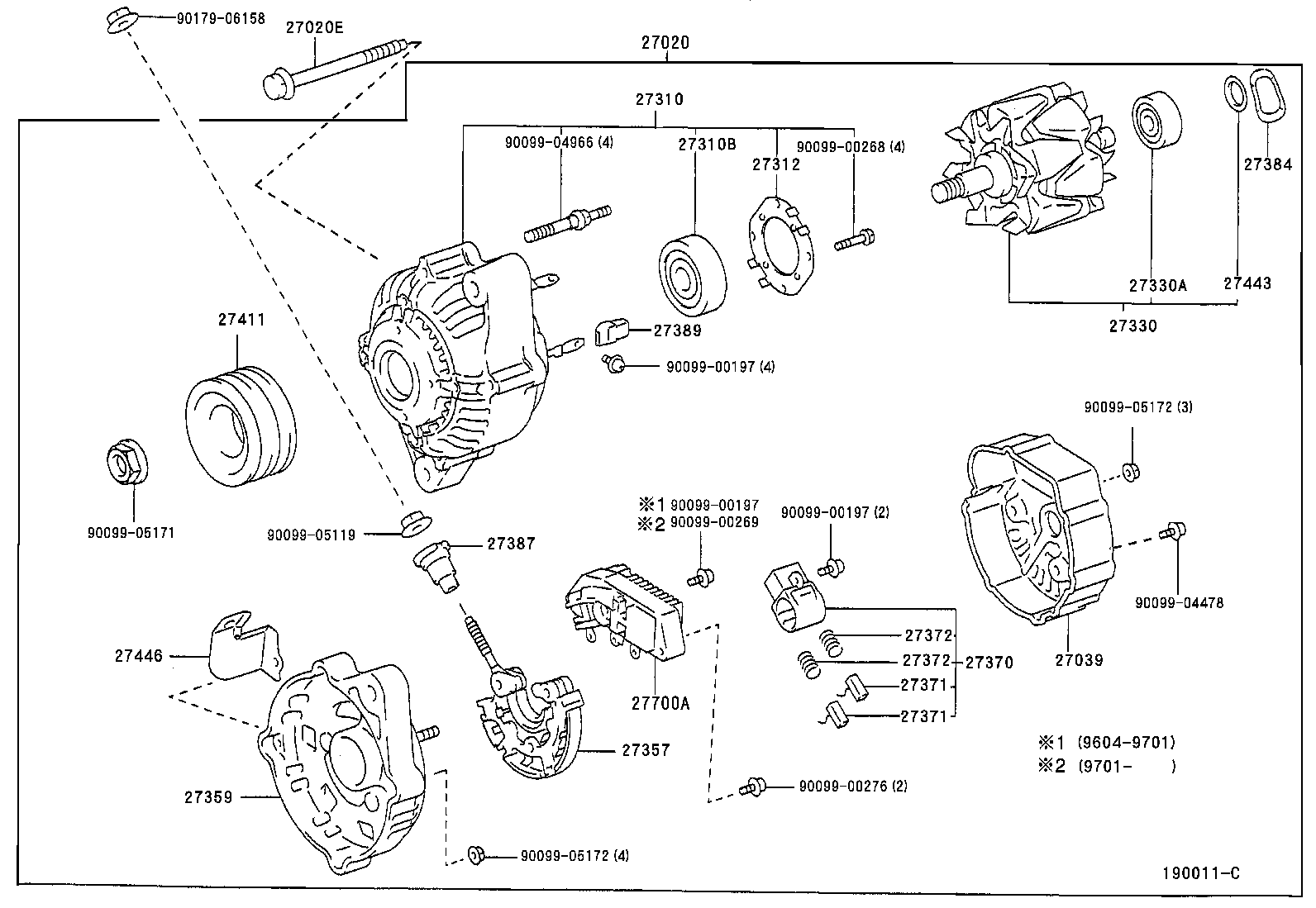 27060-67140 ALTERNATOR ASSY product image
