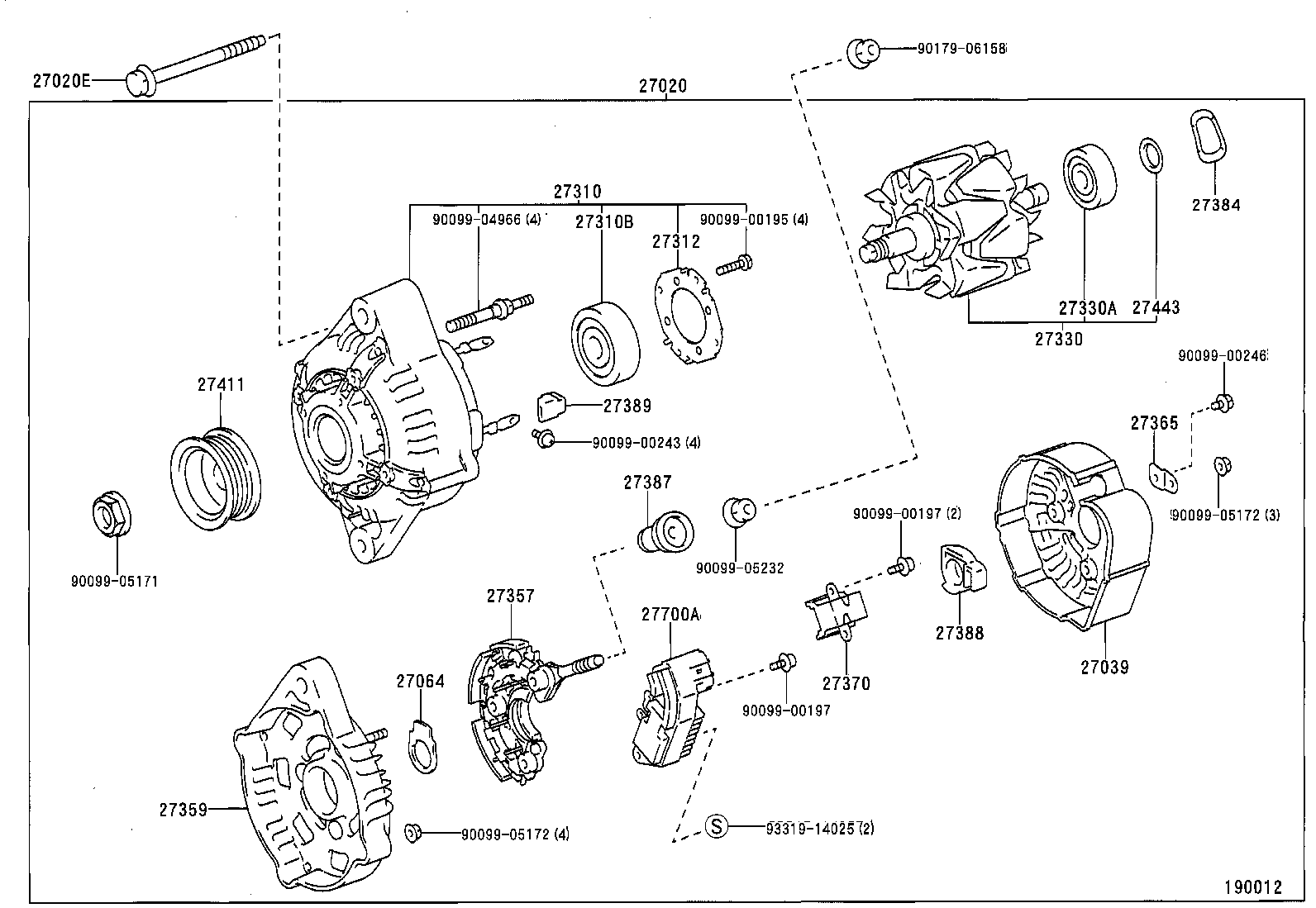 27060-67140 ALTERNATOR ASSY product image
