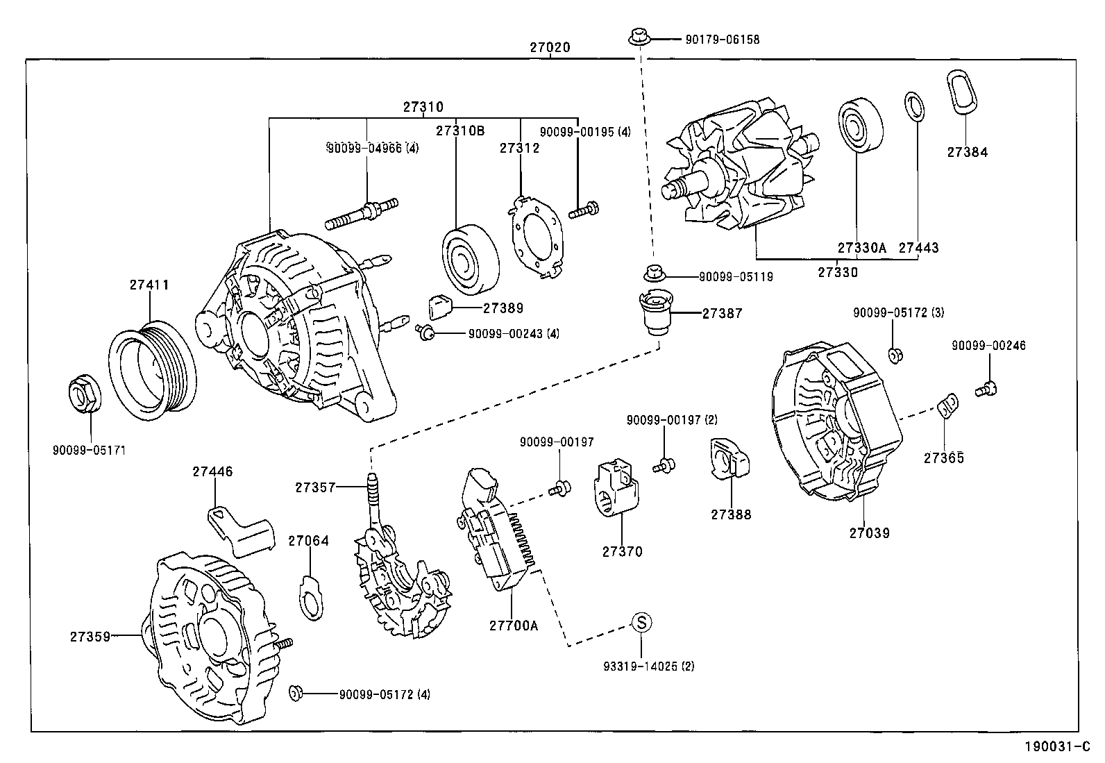 Toyota 90080-10113 BOLT(FOR ALTERNATOR)