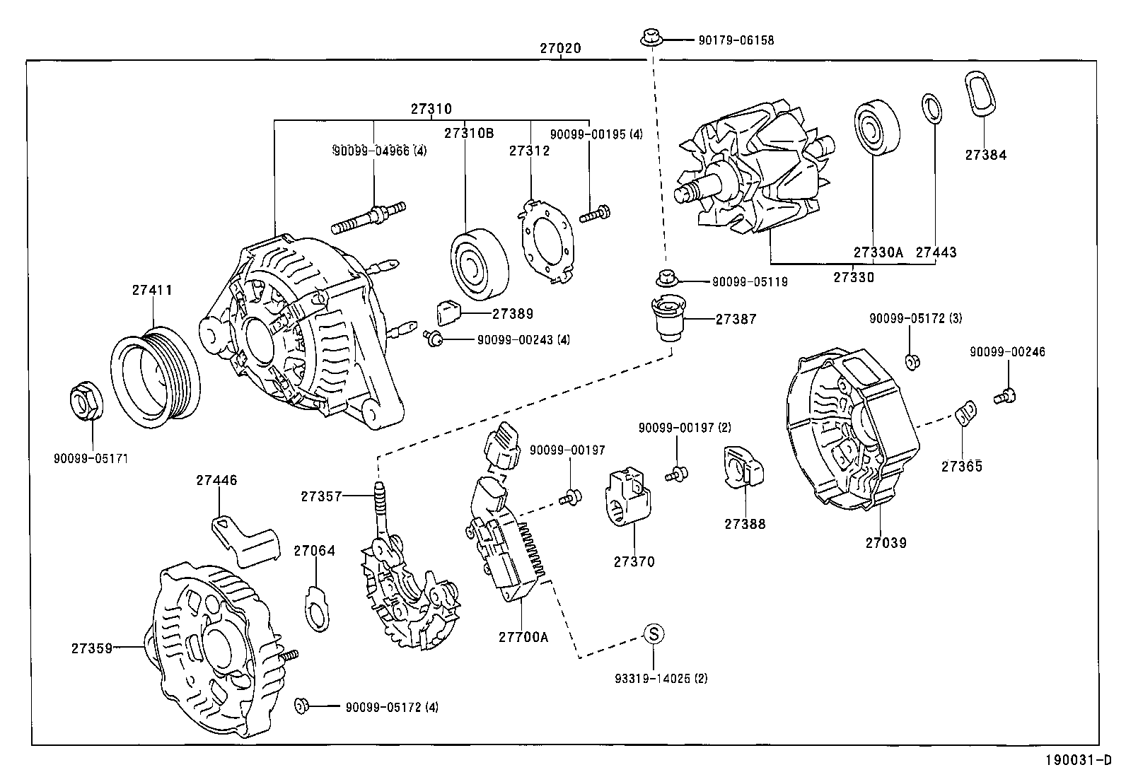 Toyota 27359-03050 FRAME, ALTERNATOR RECTIFIER END