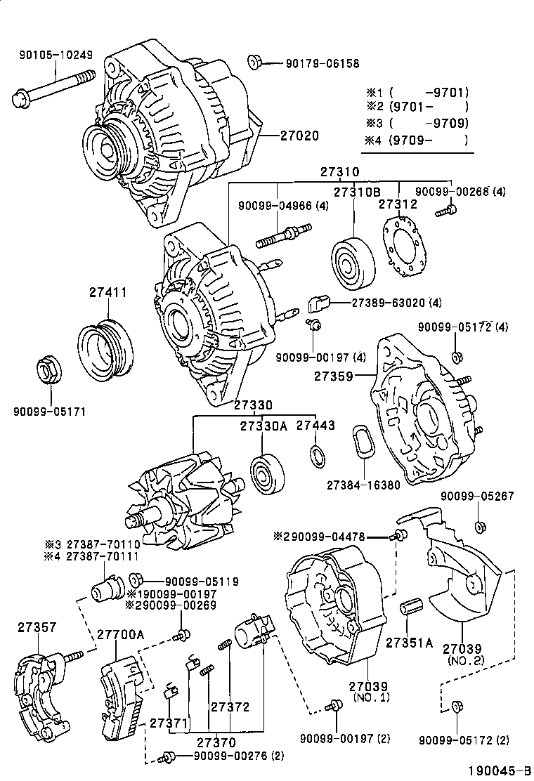 27310-74440 FRAME ASSY, DRIVE END, ALTERNATOR product image