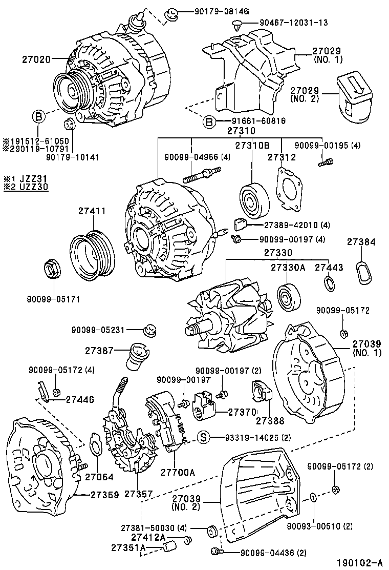 Toyota 27357-46090 HOLDER, ALTERNATOR, W/RECTIFIER