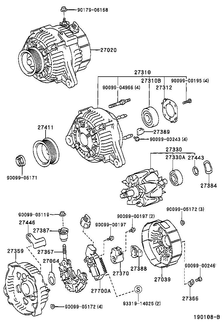 27310-20060 FRAME ASSY, DRIVE END, ALTERNATOR product image