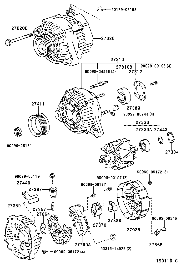 27060-74690 ALTERNATOR ASSY product image