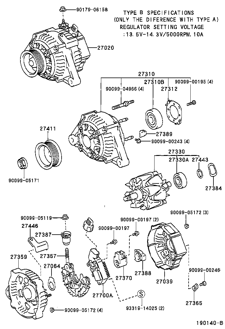 27060-20070 ALTERNATOR ASSY product image