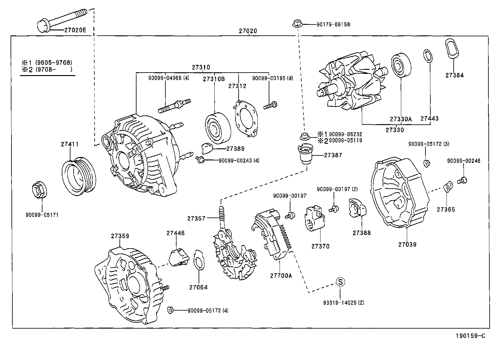 27310-64470 FRAME ASSY, DRIVE END, ALTERNATOR product image