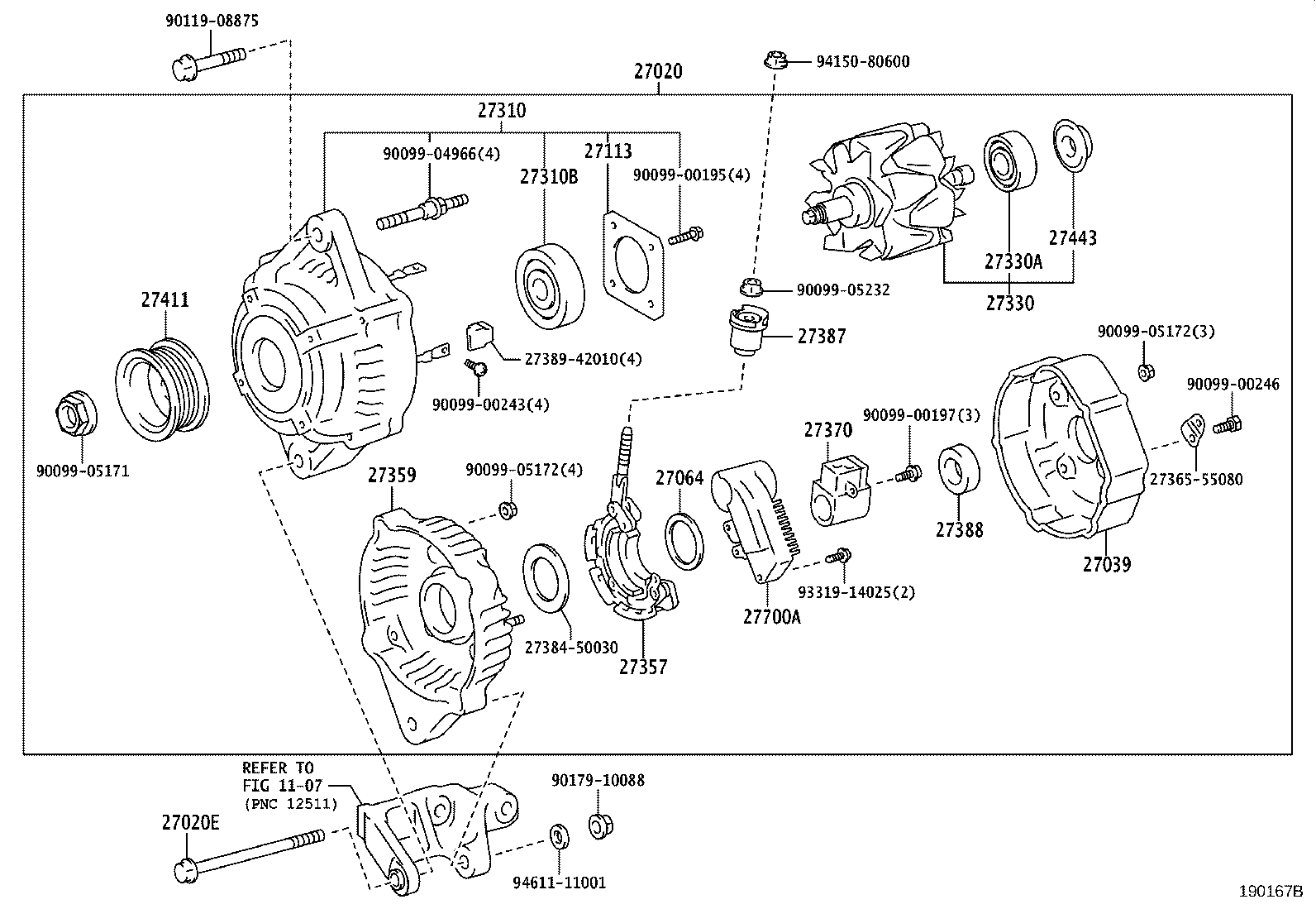 27060-75110 ALTERNATOR ASSY product image