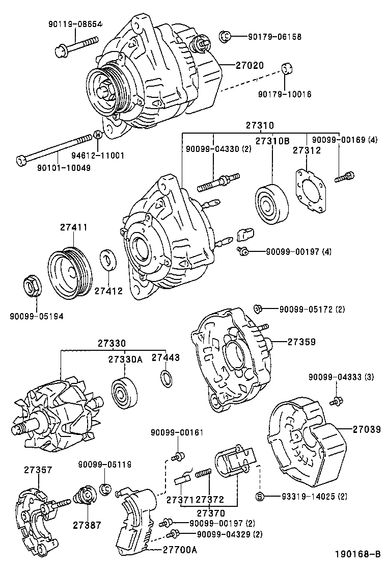 27310-13380 FRAME ASSY, DRIVE END, ALTERNATOR product image