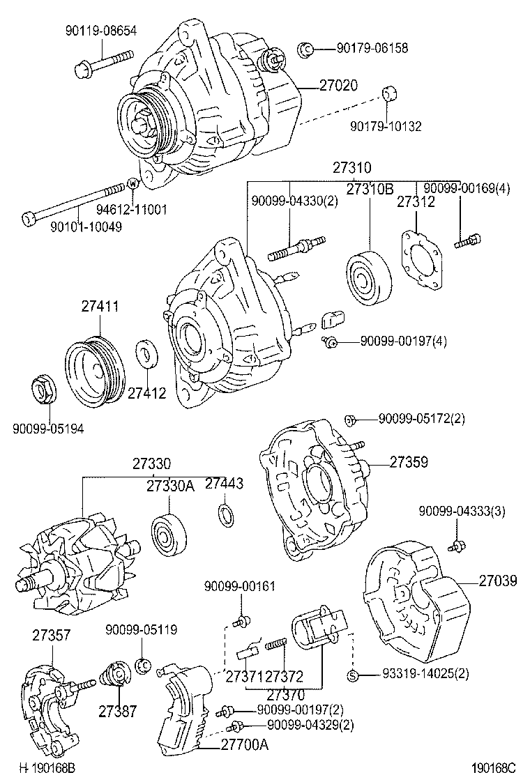 27310-64620 FRAME ASSY, DRIVE END, ALTERNATOR product image