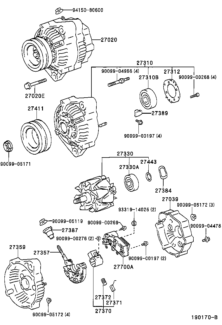 27310-13380 FRAME ASSY, DRIVE END, ALTERNATOR product image