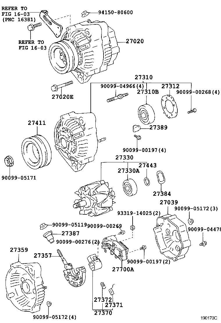 27310-64620 FRAME ASSY, DRIVE END, ALTERNATOR product image
