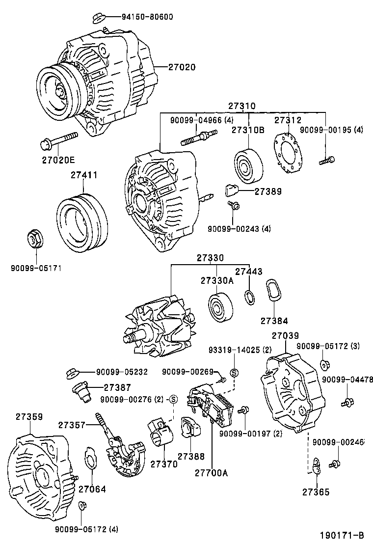 27310-64620 FRAME ASSY, DRIVE END, ALTERNATOR product image