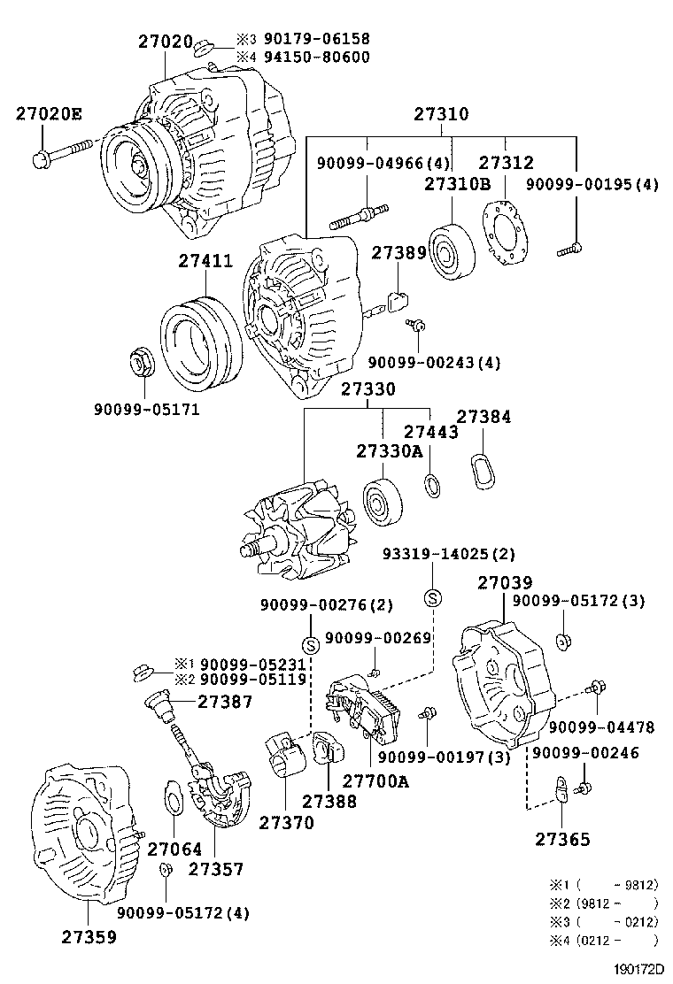 27310-64620 FRAME ASSY, DRIVE END, ALTERNATOR product image