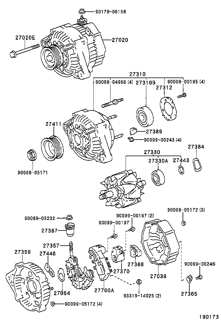 27310-64620 FRAME ASSY, DRIVE END, ALTERNATOR product image