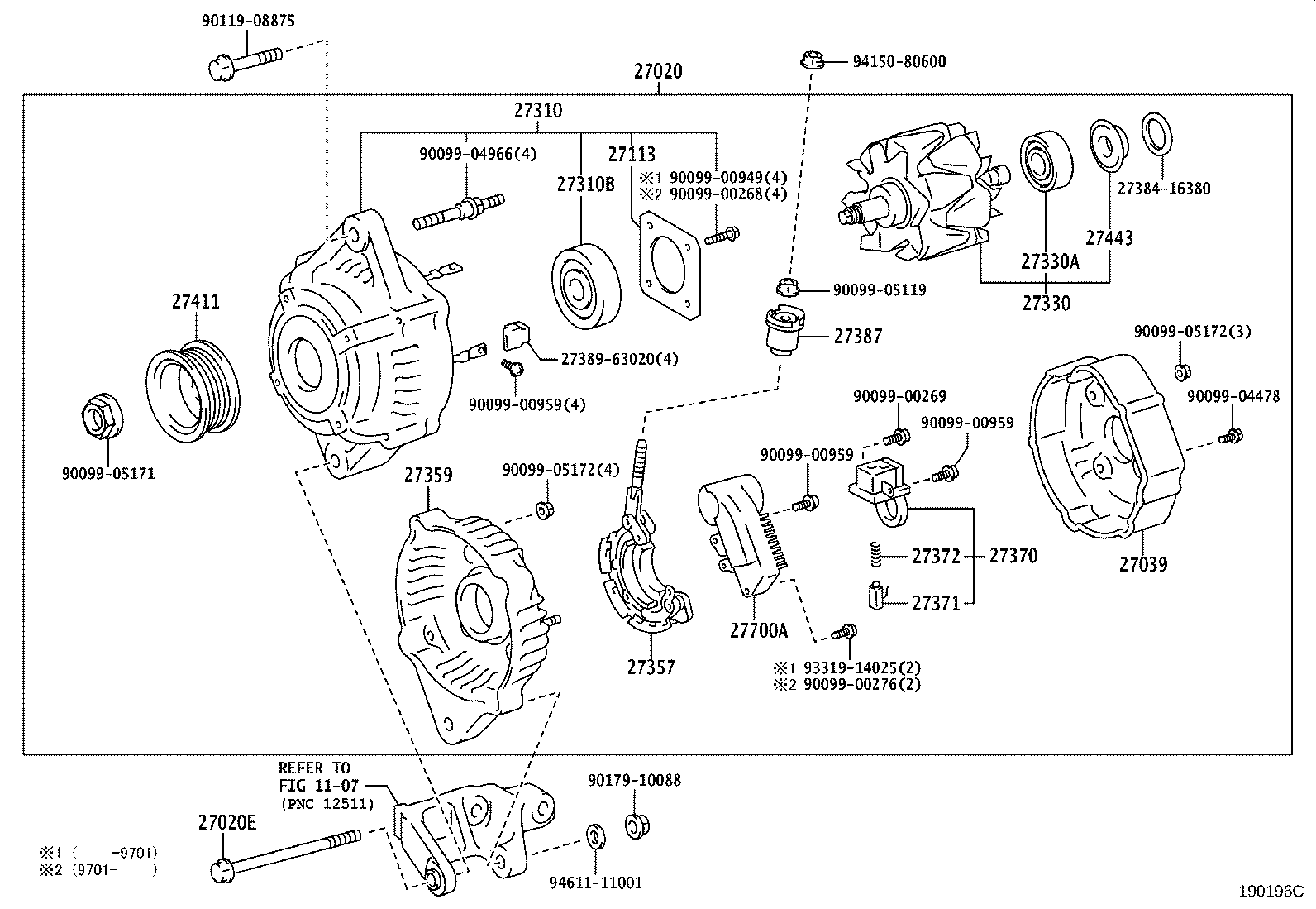 27060-75110 ALTERNATOR ASSY product image