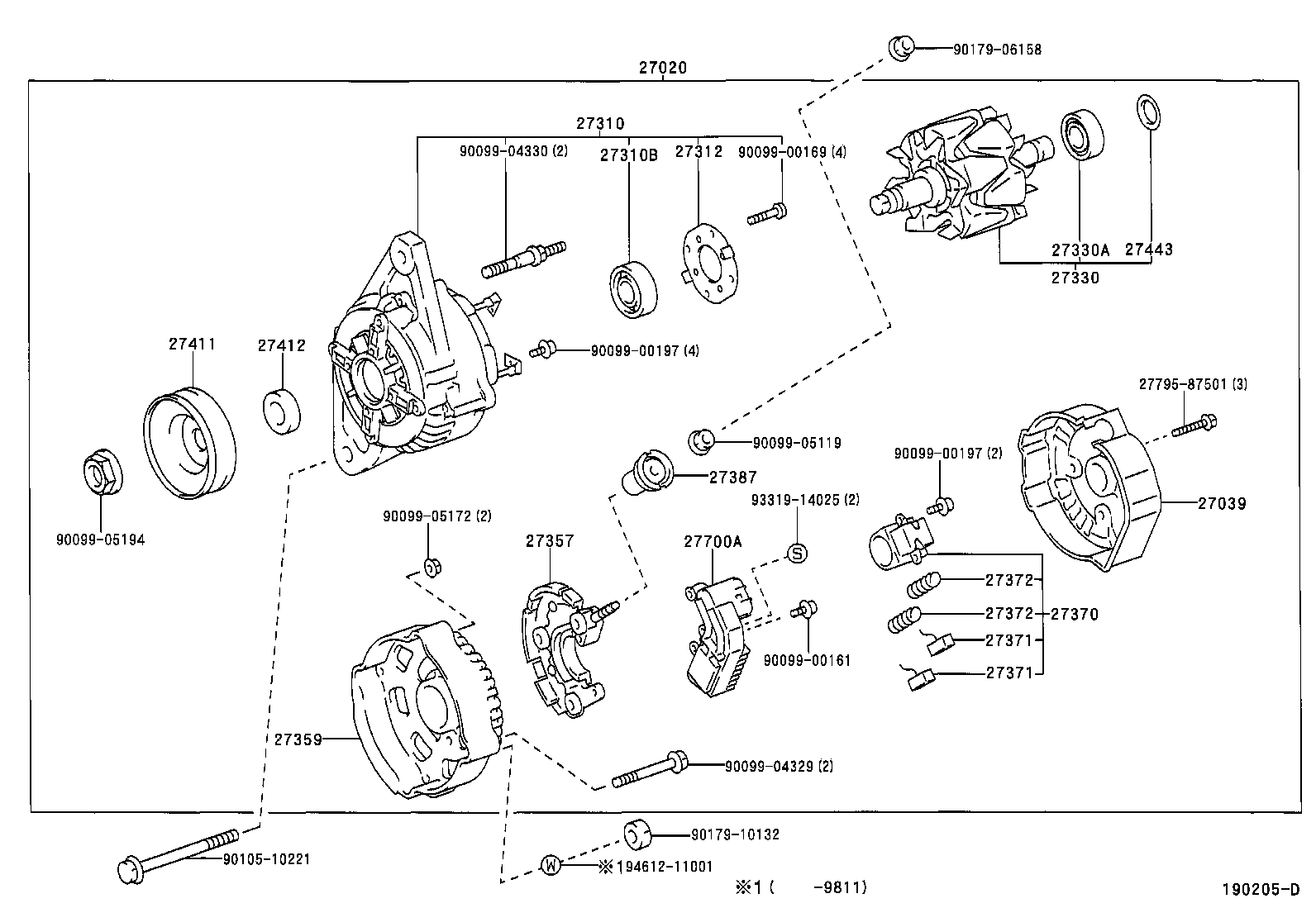 27310-06030 FRAME ASSY, DRIVE END, ALTERNATOR product image