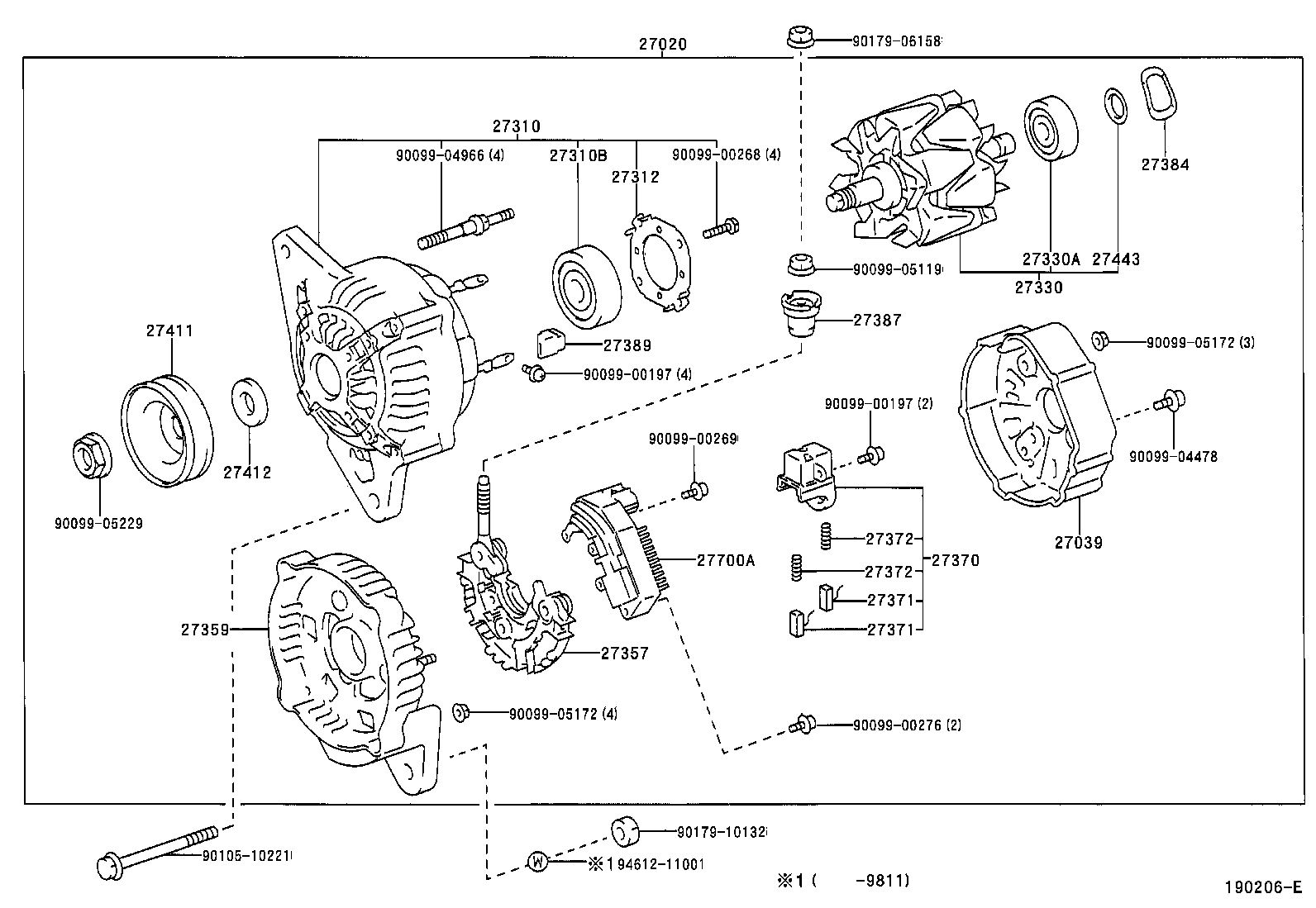 27310-06030 FRAME ASSY, DRIVE END, ALTERNATOR product image