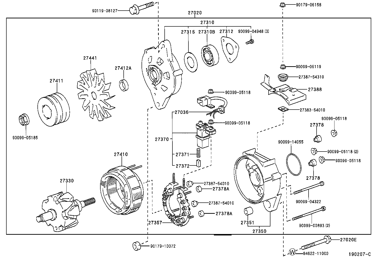 27310-06030 FRAME ASSY, DRIVE END, ALTERNATOR product image