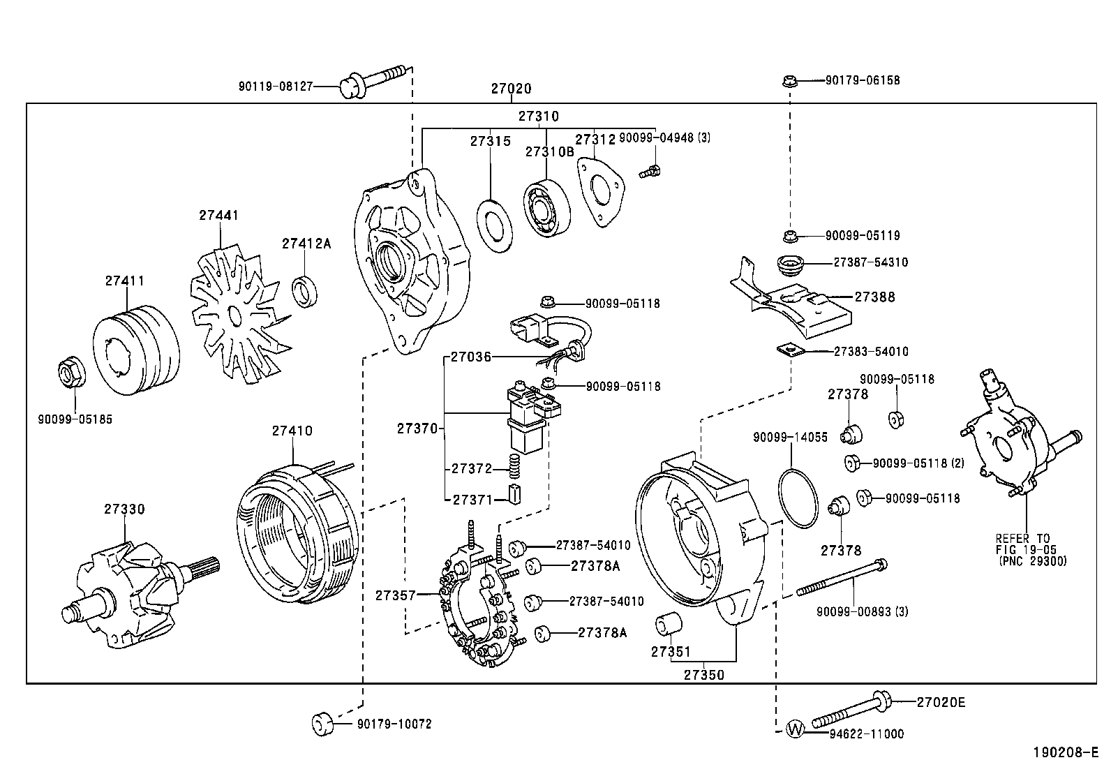 27310-06030 FRAME ASSY, DRIVE END, ALTERNATOR product image