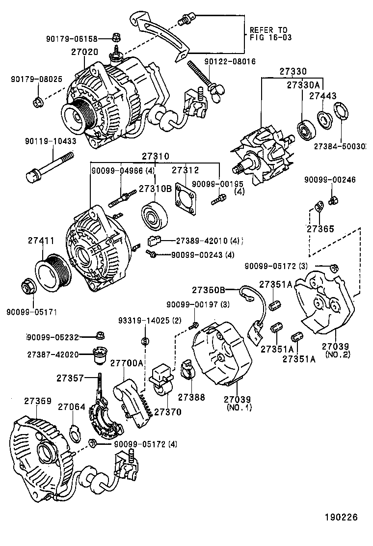 27060-76020 ALTERNATOR ASSY product image