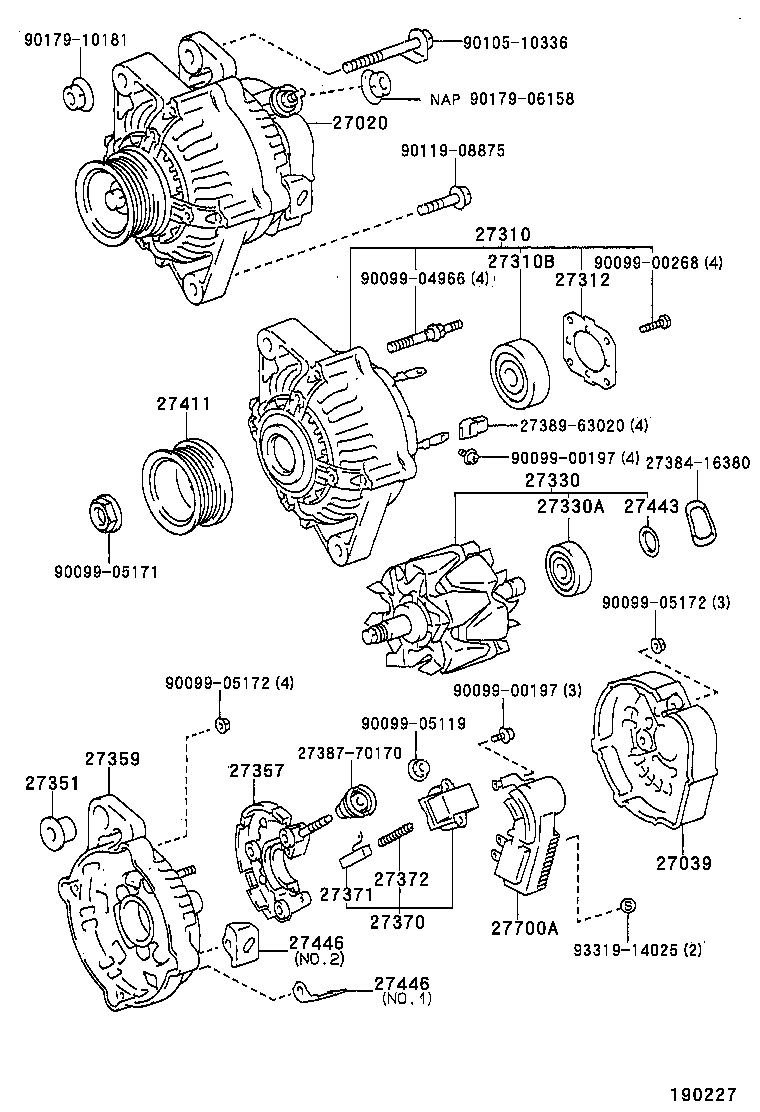 27310-02040 FRAME ASSY, DRIVE END, ALTERNATOR product image