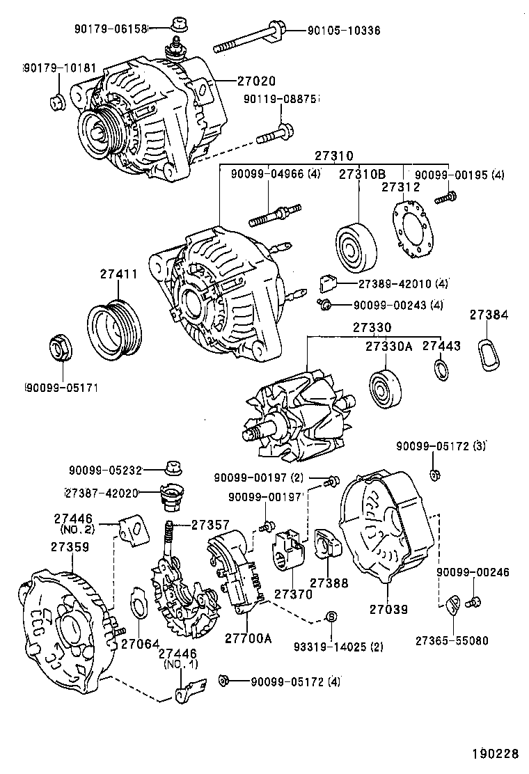 27310-02040 FRAME ASSY, DRIVE END, ALTERNATOR product image
