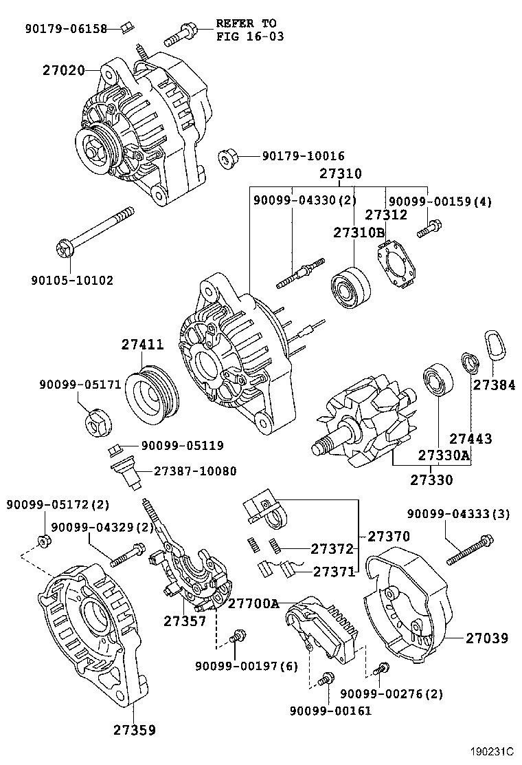 27060-64240 ALTERNATOR ASSY product image