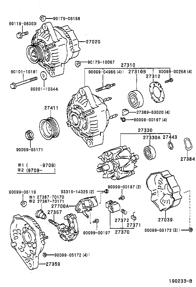 27060-16340 ALTERNATOR ASSY product image