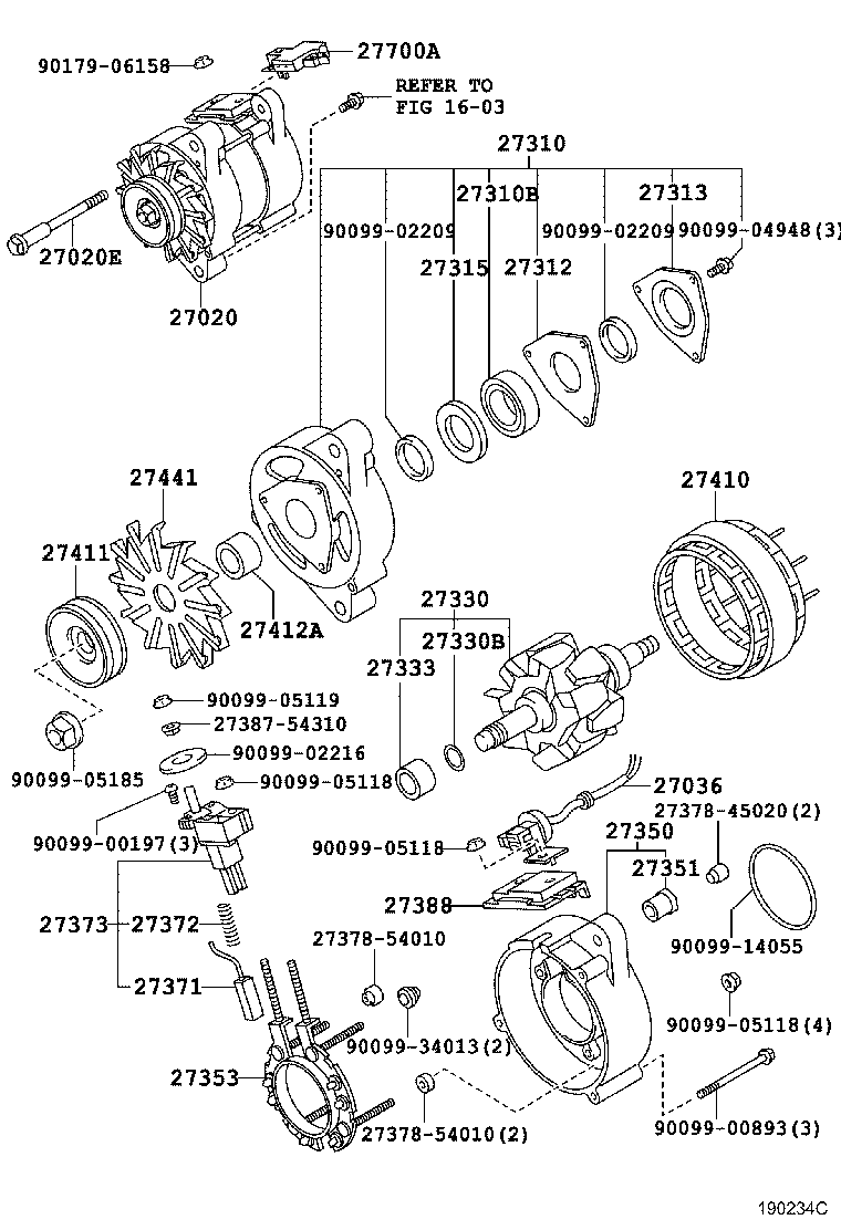 27060-64240 ALTERNATOR ASSY product image