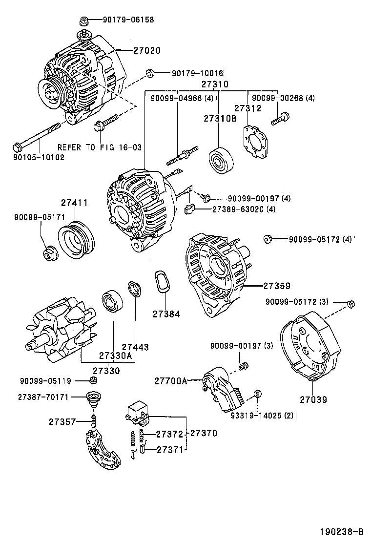 27060-15050 ALTERNATOR ASSY product image