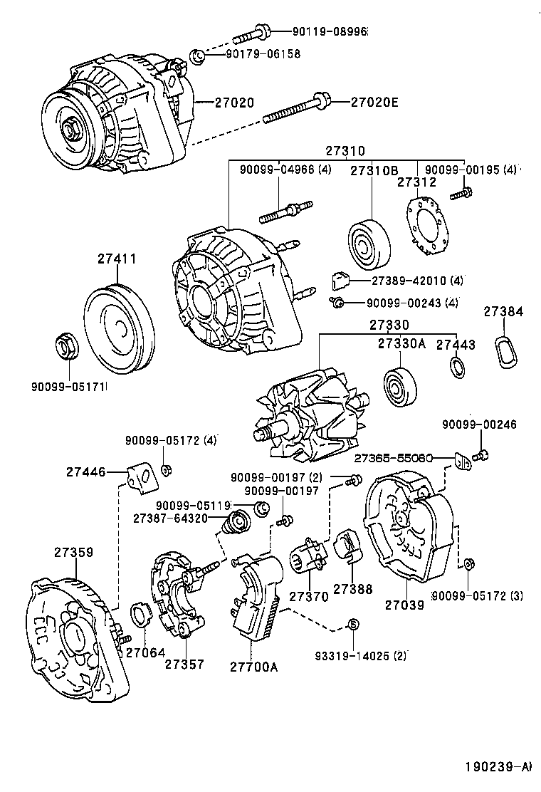 27060-15050 ALTERNATOR ASSY product image