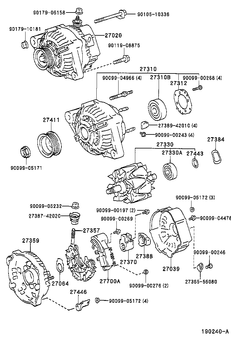 27060-64080 ALTERNATOR ASSY product image