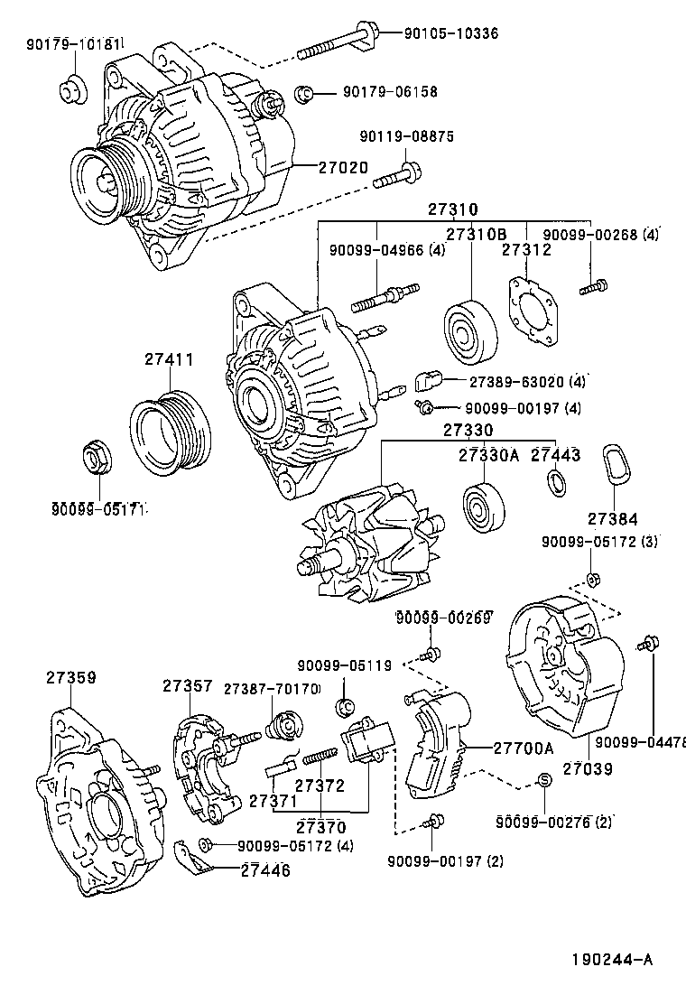 27060-16340 ALTERNATOR ASSY product image