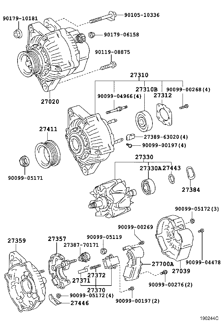 27060-64240 ALTERNATOR ASSY product image