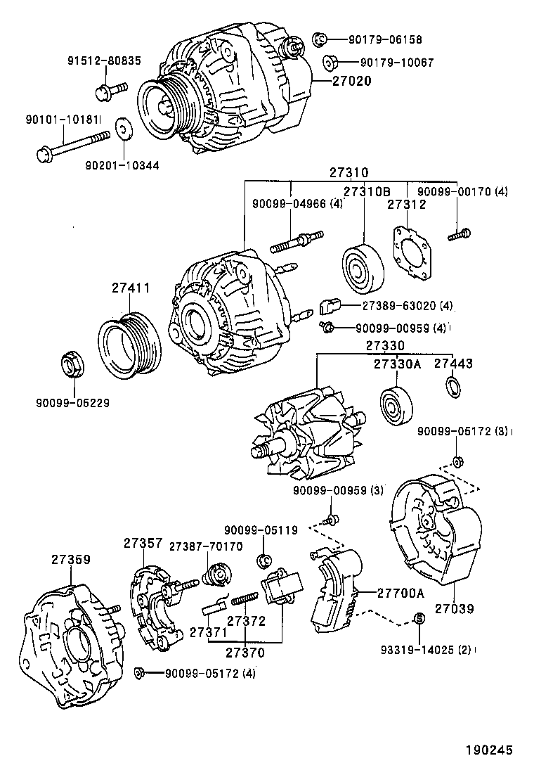 27060-16340 ALTERNATOR ASSY product image
