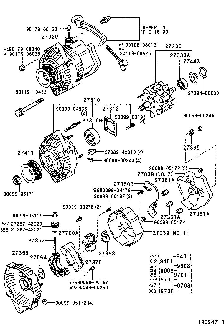 27310-43052 FRAME ASSY, DRIVE END, ALTERNATOR product image